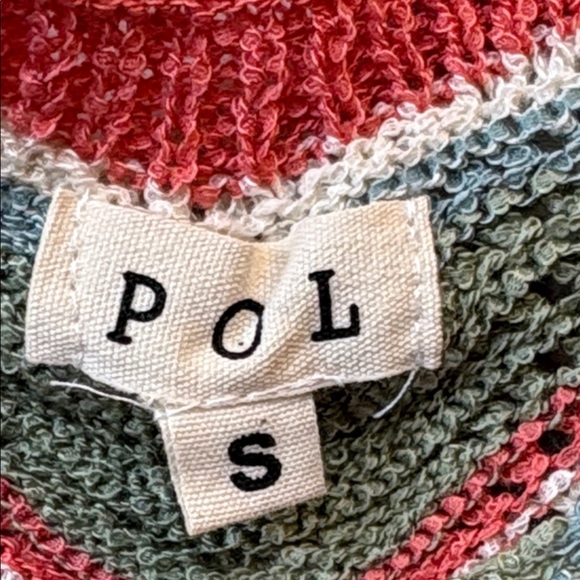 POL Chevron Knit Tank Top in Coral and Olive Size Small EUC - Picture 5 of 9